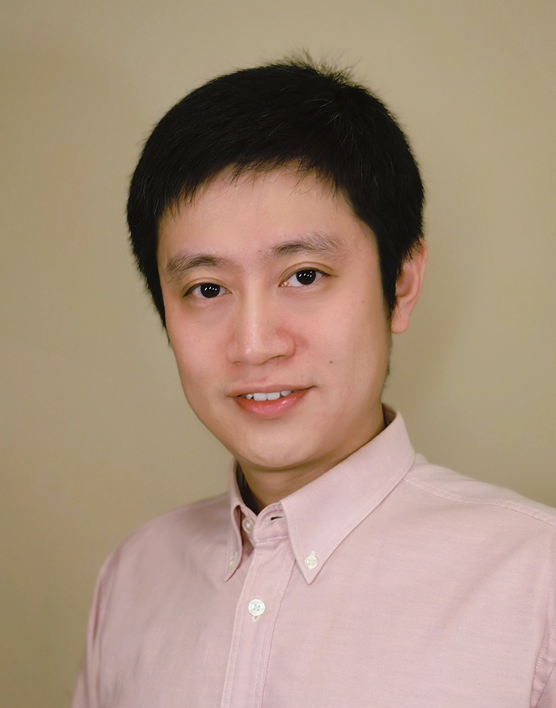 Yue Wang, Mason research assistant professor, wears a light-pink shirt in his faculty profile