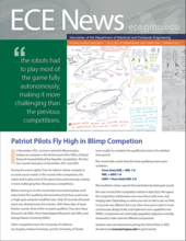 This is a photo of the spring 2022 newsletter cover page. There are drawings of blimps, text and colors.